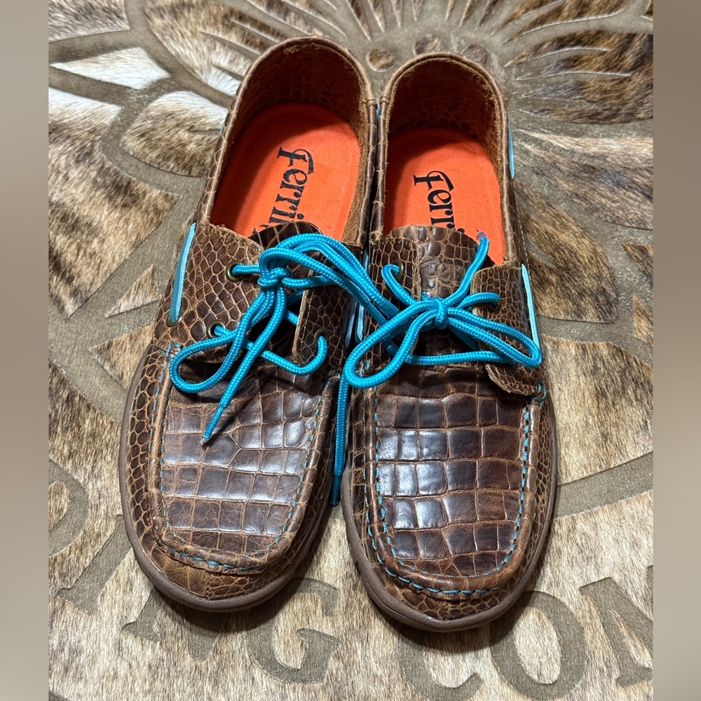 Women’s Ferrini Loafer Alligator Belly Print NWOT